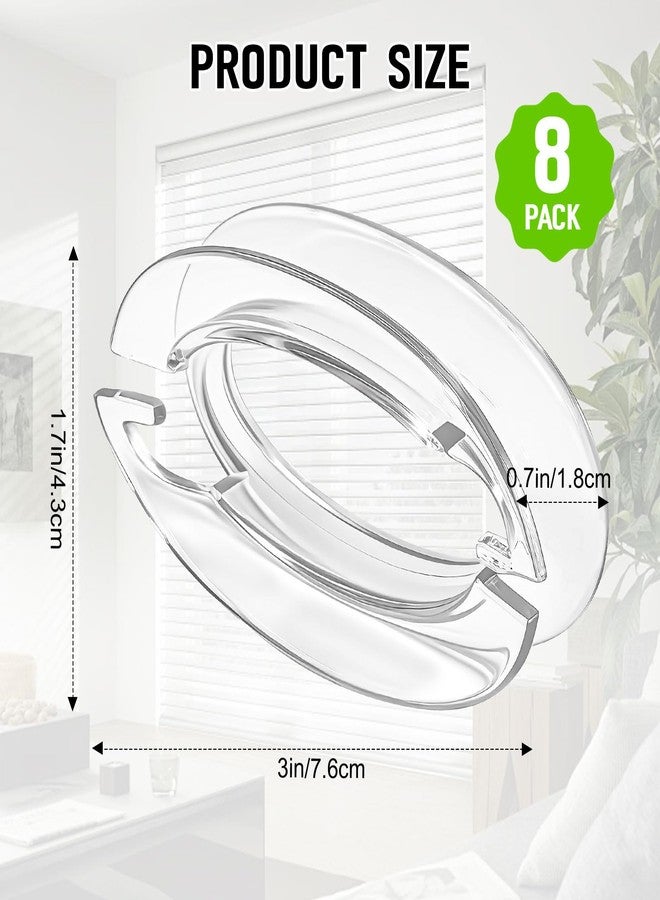 HDWGGD Blind Cord Winder 8 Pack Safety Blind Cord Holder Clear Baby Proof Blinds Cords Safety No Wall Damage - Image 2